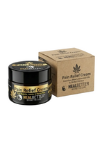 Pain Relief Cream jar and packaging on a white background